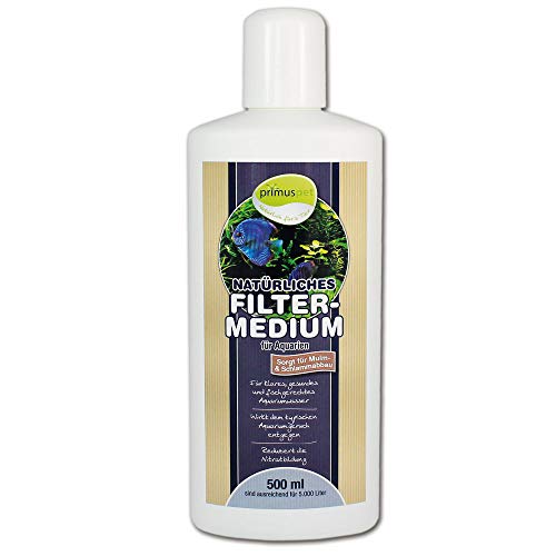 primuspet Natürliches Aquarium Filtermedium (Wasseraufbereiter für kristallklares und natürlich gesundes Aquariumwasser. Entfernt Mulm und Schlamm), Inhalt:500 ml von primuspet