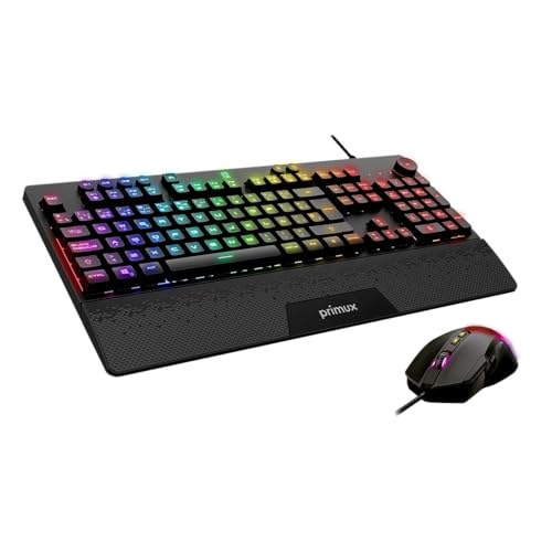 Primux Gaming GT-560 Tastatur und Maus | Programmierbare Multimedia-Tasten mit Anti-Ghosting-Technologie | Maus mit acht Tasten und Empfindlichkeit einstellbar bis zu 10.000 DPI | von primux Be human. Live simple