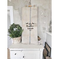 Pferde Unb Antiker Leinensack Mehlsack Getreidesack Blaue Streifen 30485 Old German Grainsack Farmhouse von princessgreeneye