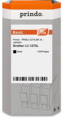 prindo kompatibel zu Brother LC127XLBK (LC-127) PRIBLC127XLBK (LC-127XL) von prindo