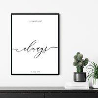 Always Poster, Personalisierbare Liebe, Pärchen, Hochzeitstag, Valentienstag, Couple, Printable & Digital Always Poster, Personalisierbare Liebe, Pärchen, Hochzeitstag, Valentienstag, Couple, Printable & Digital von prinstaShop