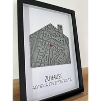Einzugsgeschenk | Personalisierte 3D Koordinaten Geschenk Bauherr Bauherrin von printedART4you