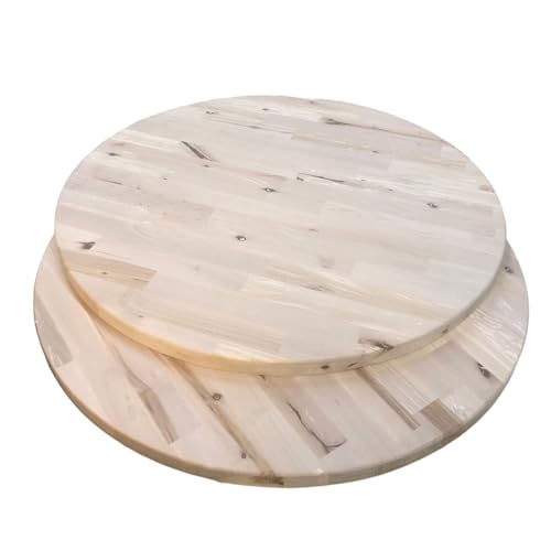 printiywood Birke Runde Tischplatte Massiv Holzscheibe Rund Holz Leimholz Leimholzplatte Platte Scheiben Rundholz DIY Basteln (Stärke 27mm, Ø 650mm) von printiywood