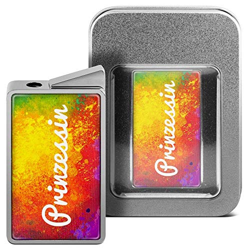 Feuerzeug mit Namen Prinzessin - personalisiertes Gasfeuerzeug mit Design Color Paint - inkl. Metall-Geschenk-Box von printplanet