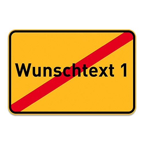 PrintPlanet® Ortsschild mit eigenem Text oder Namen personalisiert – Schild aus 5 mm PVC Kunststoff – Größe 420 mm x 280 mm - Variante 5 von printplanet