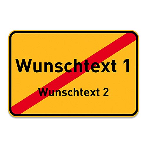 PrintPlanet® Ortsschild mit eigenem Text oder Namen personalisiert – Schild aus 5 mm PVC Kunststoff – Größe 420 mm x 280 mm - Variante 6 von printplanet