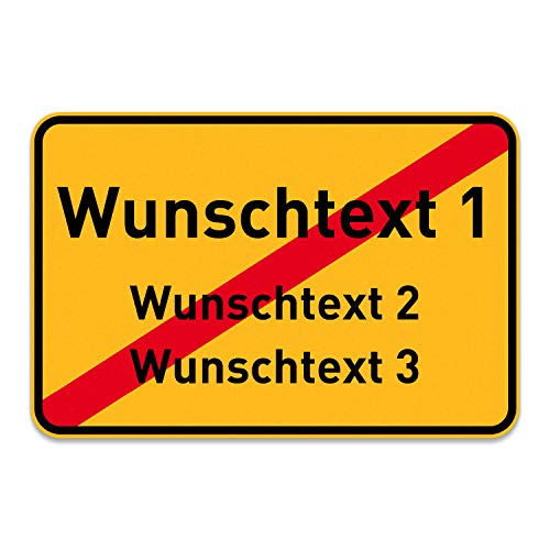 PrintPlanet® Ortsschild mit eigenem Text oder Namen personalisiert – Schild aus 5 mm PVC Kunststoff – Größe 420 mm x 280 mm - Variante 8 von printplanet