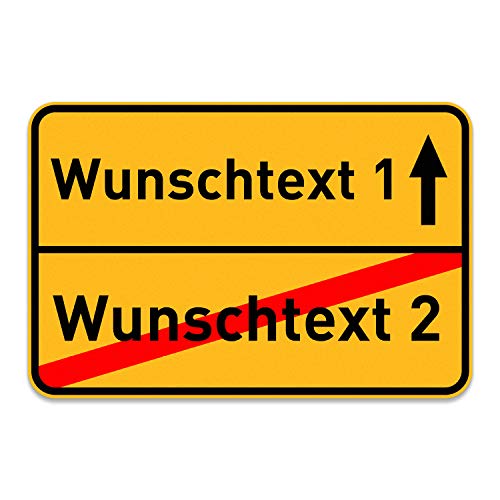 PrintPlanet® Ortsschild mit eigenem Text oder Namen personalisiert – Schild aus 5 mm PVC Kunststoff – Größe 420 mm x 280 mm - Variante 9 von printplanet