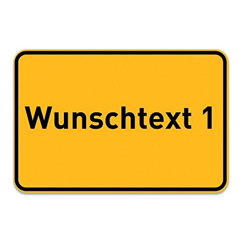 PrintPlanet® Ortsschild mit eigenem Text oder Namen personalisiert – Schild aus 5 mm PVC Kunststoff – Größe 600 mm x 400 mm - Variante 1 von printplanet