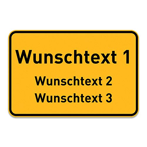 PrintPlanet® Ortsschild mit eigenem Text oder Namen personalisiert – Schild aus 5 mm PVC Kunststoff – Größe 600 mm x 400 mm - Variante 4 von printplanet