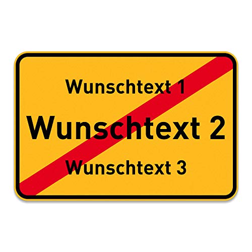 PrintPlanet® Ortsschild mit eigenem Text oder Namen personalisiert – Schild aus 5 mm PVC Kunststoff – Größe 600 mm x 400 mm - Variante 7 von printplanet