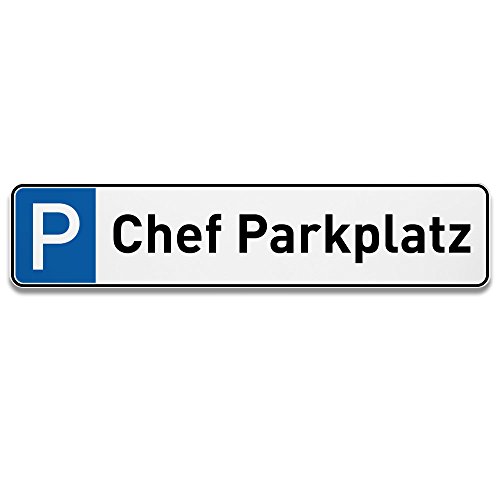 printplanet® Parkplatzschild Chef-Parkplatz - Schild aus 5 mm PVC Kunststoff - Größe 520 mm x 115 mm von printplanet