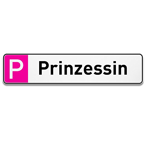 printplanet® Parkplatzschild Prinzessin - Schild aus 5 mm PVC Kunststoff - Größe 520 mm x 115 mm von printplanet