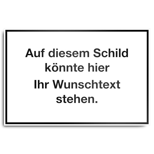 PrintPlanet® Schild mit eigenem Text personalisiert - Kunststoffplatte 5 mm - In Verschiedenen Größen - Farbe Weiß von printplanet
