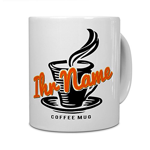 printplanet® Tasse mit Namen personalisiert - Motiv Coffee-Mug individuell gestalten - Farbvariante Weiß von printplanet
