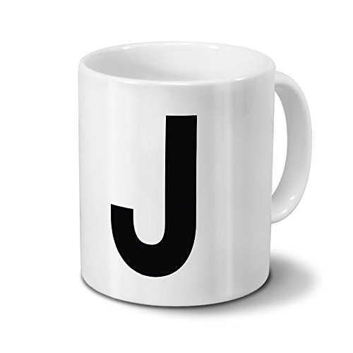 printplanet Tasse mit dem Buchstaben J - Motiv Letters - Trend, Modern, Kaffeebecher, Mug, Becher, Kaffeetasse - Farbe Weiß printplanet Tasse mit dem Buchstaben J - Motiv Letters - Trend, Modern, Kaffeebecher, Mug, Becher, Kaffeetasse - Farbe Weiß von printplanet