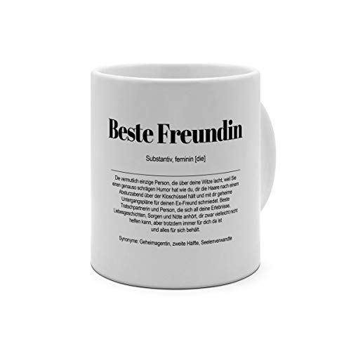 XXL Riesen-Tasse mit Definition Beste Freundin - Tasse mit Spruch, Wörterbuchtasse, Geschenktasse, witzig, Kaffeebecher, Becher, Jumbo-Tasse, Riesen-Becher - Farbe Weiß von printplanet