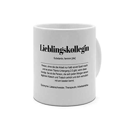 XXL Riesen-Tasse mit Definition Lieblingskollegin - Tasse mit Spruch, Wörterbuchtasse, Geschenktasse, witzig, Kaffeebecher, Becher, Jumbo-Tasse, Riesen-Becher - Farbe Weiß von printplanet