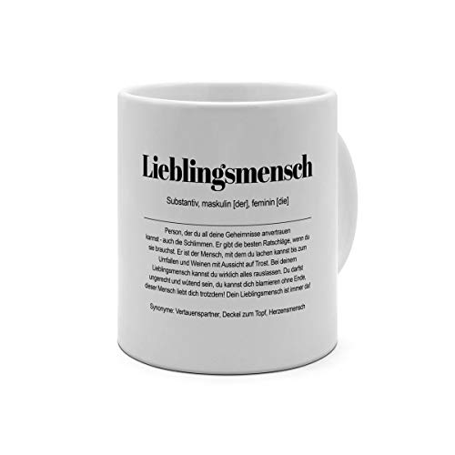 XXL Riesen-Tasse mit Definition Lieblingsmensch - Tasse mit Spruch, Wörterbuchtasse, Geschenktasse, witzig, Kaffeebecher, Becher, Jumbo-Tasse, Riesen-Becher - Farbe Weiß von printplanet