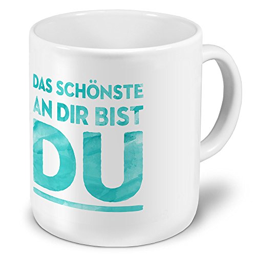 printplanet XXL Riesen-Tasse mit Spruch: Das schönste an dir Bist DU - Kaffeebecher, Sprüchebecher Becher, Mug von printplanet