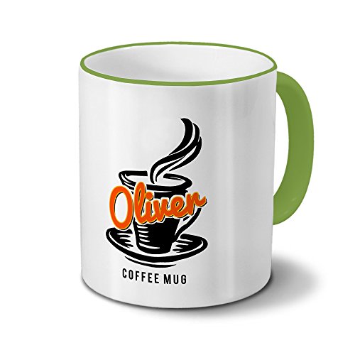 digital print Tasse mit Namen Oliver - Motiv Coffee Mug - Namenstasse, Kaffeebecher, Mug, Becher, Kaffeetasse - Farbe Grün digital print Tasse mit Namen Oliver - Motiv Coffee Mug - Namenstasse, Kaffeebecher, Mug, Becher, Kaffeetasse - Farbe Grün von printplanet