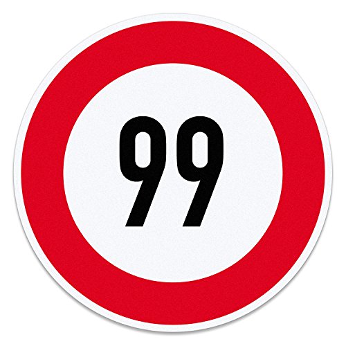 printplanet® Fun Verkehrsschild mit eigenem Text oder Zahl personalisiert – rundes Verbots-Schild aus 5 mm PVC Kunststoff zum Geburtstag oder Jubiläum – Durchmesser 420 mm von printplanet