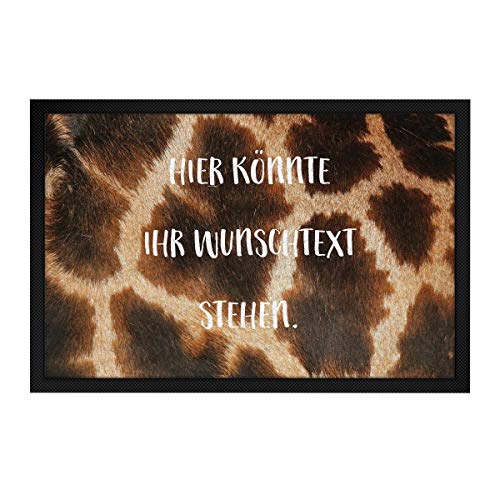 printplanet® - Fußmatte mit eigenem Text Bedrucken - Fussmatte mit Namen oder Wunschtext selbst gestalten - 60 cm x 40 cm - Aufdruck Fell Muster von printplanet