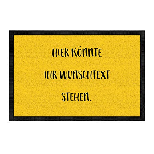 printplanet® - Fußmatte mit eigenem Text Bedrucken - Fussmatte mit Namen oder Wunschtext selbst gestalten - 60 cm x 40 cm - Gelb von printplanet