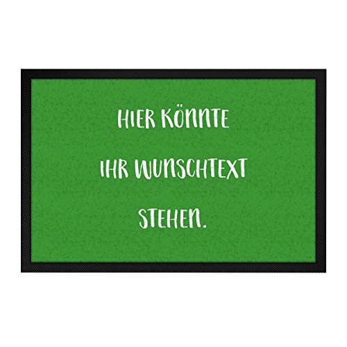 printplanet® - Fußmatte mit eigenem Text Bedrucken - Fussmatte mit Namen oder Wunschtext selbst gestalten - 60 cm x 40 cm - Grün von printplanet