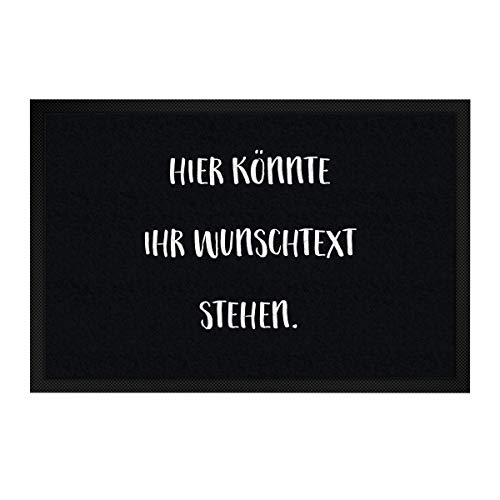 printplanet® - Fußmatte mit eigenem Text Bedrucken - Fussmatte mit Namen oder Wunschtext selbst gestalten - 60 cm x 40 cm - Schwarz von printplanet