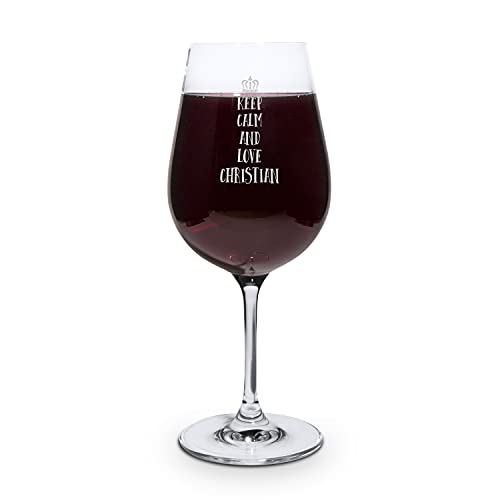 printplanet® Graviertes Rotweinglas - Leonardo® Weinglas mit Gravur (mit Name oder Text personalisiert) - Design Keep Calm von printplanet