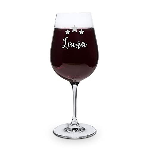 printplanet® Graviertes Rotweinglas - Leonardo® Weinglas mit Gravur (mit Name oder Text personalisiert) - Design Sterne von printplanet
