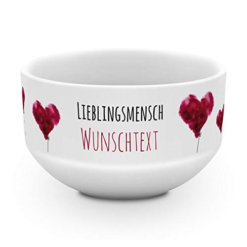 printplanet® - Müslischale mit Name oder Text Bedruckt - Müslischale Salatschale Obstschale Suppenschüssel selbst gestalten - Motiv: Lieblingsmensch von printplanet