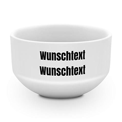 printplanet® - Müslischale mit Name oder Text Bedruckt - Müslischale Salatschale Obstschale Suppenschüssel selbst gestalten - Motiv: Zwei Textzeilen von printplanet