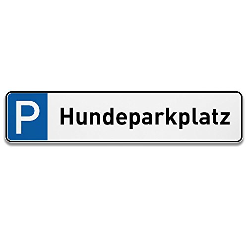 printplanet® Parkplatzschild Hundeparkplatz - Schild aus 5 mm PVC Kunststoff - Größe 280 mm x 62,5 mm von printplanet