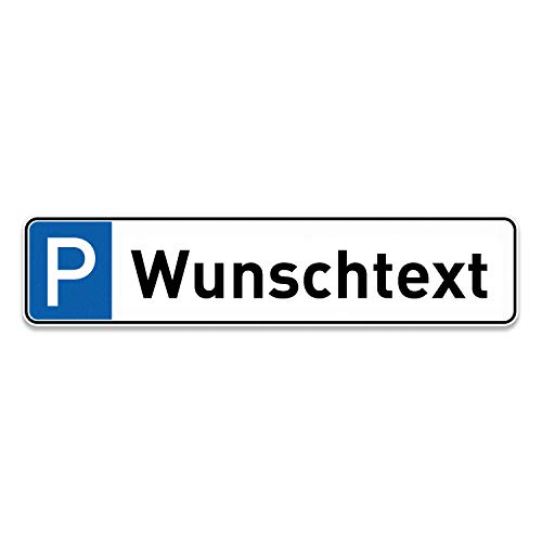 PrintPlanet® Parkplatzschild personalisiert – PVC Schild 300×75 mm – mit Text oder Kennzeichen – Wetterfest von printplanet