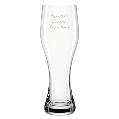 printplanet® Personalisiertes Weizenbierglas – Leonardo® Weizenglas mit Gravur – Design: 3 Textzeilen – 500 ml von printplanet
