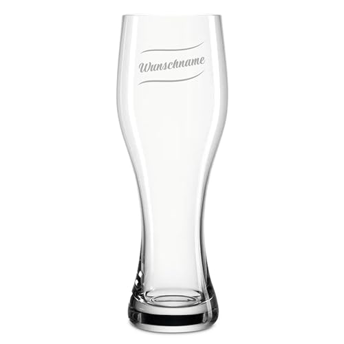 printplanet® Personalisiertes Weizenbierglas – Leonardo® Weizenglas mit Gravur – Design: Welle – 500 ml von printplanet