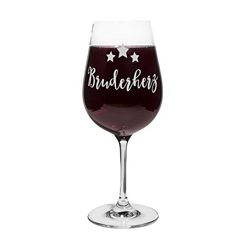 printplanet® Rotweinglas mit Namen Bruderherz graviert - Leonardo® Weinglas mit Gravur - Design Sterne von printplanet
