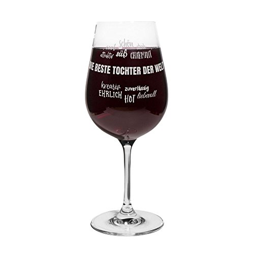 printplanet® Rotweinglas mit Namen Die Beste Tochter der Welt graviert - Leonardo® Weinglas mit Gravur - Design Positive Eigenschaften von printplanet