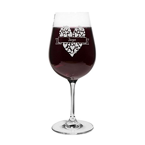 printplanet® Rotweinglas mit Namen Jürgen graviert - Leonardo® Weinglas mit Gravur - Design Herz von printplanet