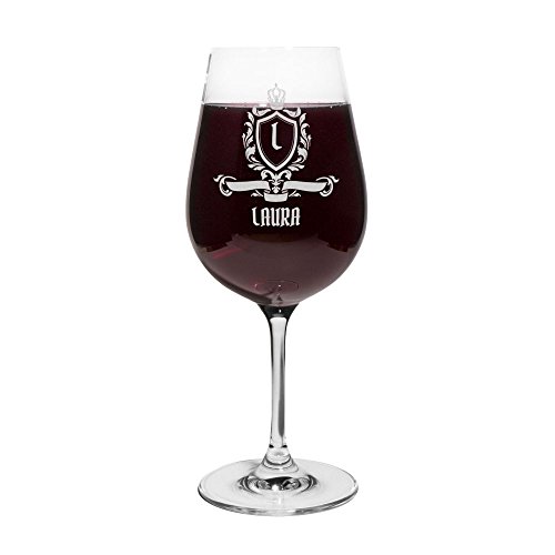 printplanet® Rotweinglas mit Namen Laura graviert - Leonardo® Weinglas mit Gravur - Design Royales Wappen von printplanet