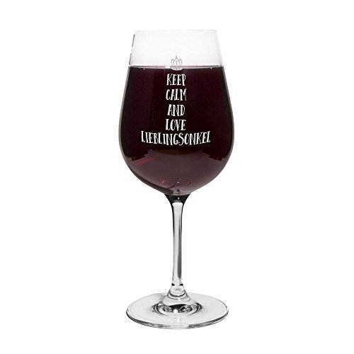 printplanet® Rotweinglas mit Namen Lieblingsonkel graviert - Leonardo® Weinglas mit Gravur - Design Keep Calm von printplanet
