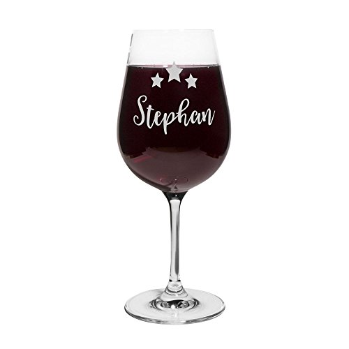 printplanet® Rotweinglas mit Namen Stephan graviert - Leonardo® Weinglas mit Gravur - Design Sterne von printplanet