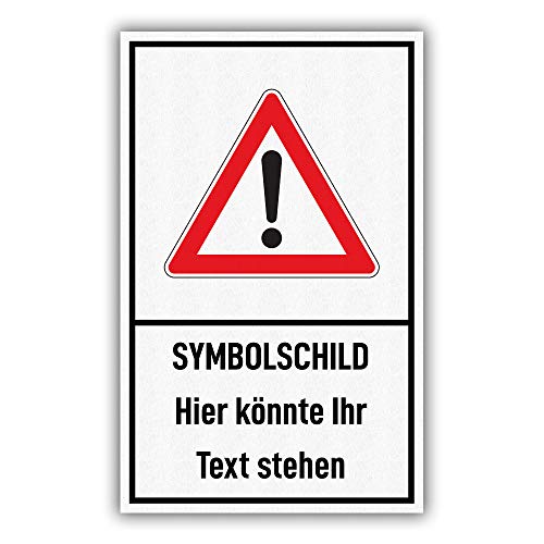 printplanet® - Schild mit Symbol und Text selbst gestalten - Größe 25 cm x 40 cm - Variante: Achtung Gefahrenstelle von printplanet