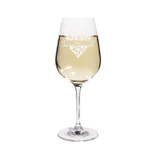 printplanet® Weißweinglas mit Namen Katrin graviert - Leonardo® Weinglas mit Gravur - Design Herz von printplanet