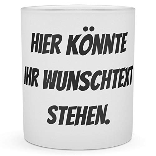 printplanet® - Windlicht mit eigenem Text Bedrucken Lassen - Teelicht mit Wunschtext oder Spruch Personalisieren - satiniert von printplanet