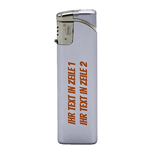 printplanet® - Feuerzeug Set mit eigenem Text Bedrucken - personalisiertes Gasfeuerzeug-Set mit Wunschtext - 5 Stück - Silber von printplanet