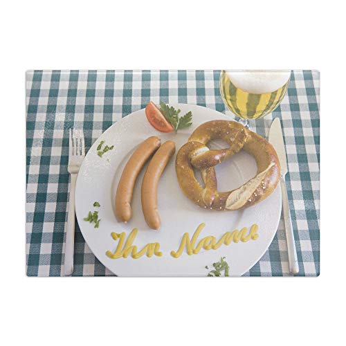 printplanet - Glas-Schneidbrett mit Namen oder Text selbst gestalten - Frühstücksbrettchen Personalisieren und Bedrucken – Motiv: Senf von printplanet
