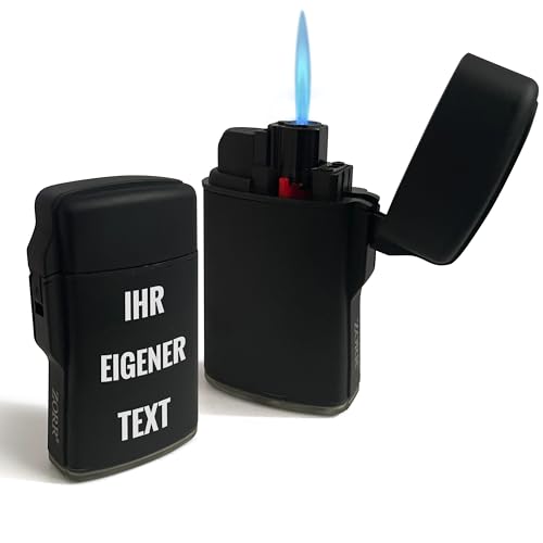 printplanet - Jet-Flame Sturmfeuerzeug mit eigenem Namen oder Text Personalisieren - Einseitig Bedruck - Layout: 3 Textzeilen von printplanet